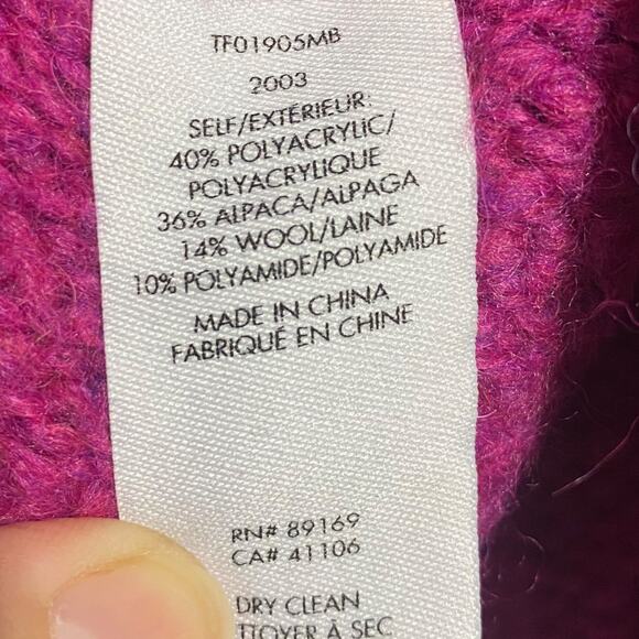 Derek Lam 10 Crosby - Locken Puff Sleeve Alpaca Blend Sweater in Fuchsia - Large - Picture 7 of 10